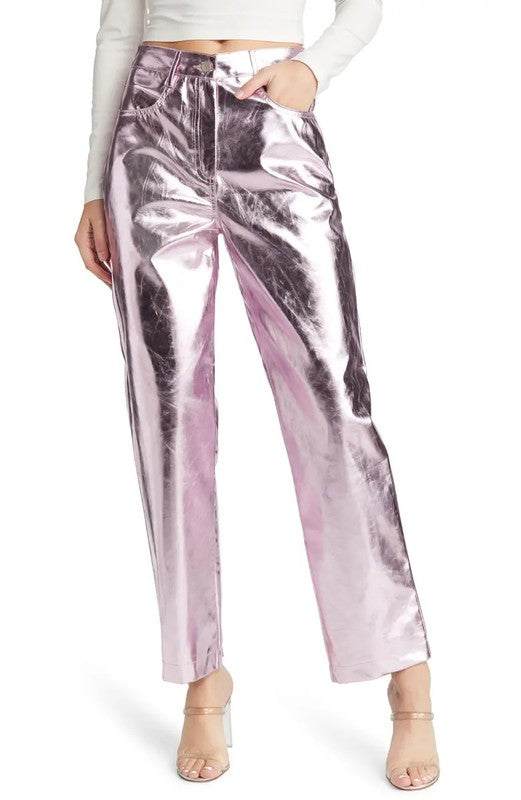 Mena Roxo Pink Metallic Pants – VELAR